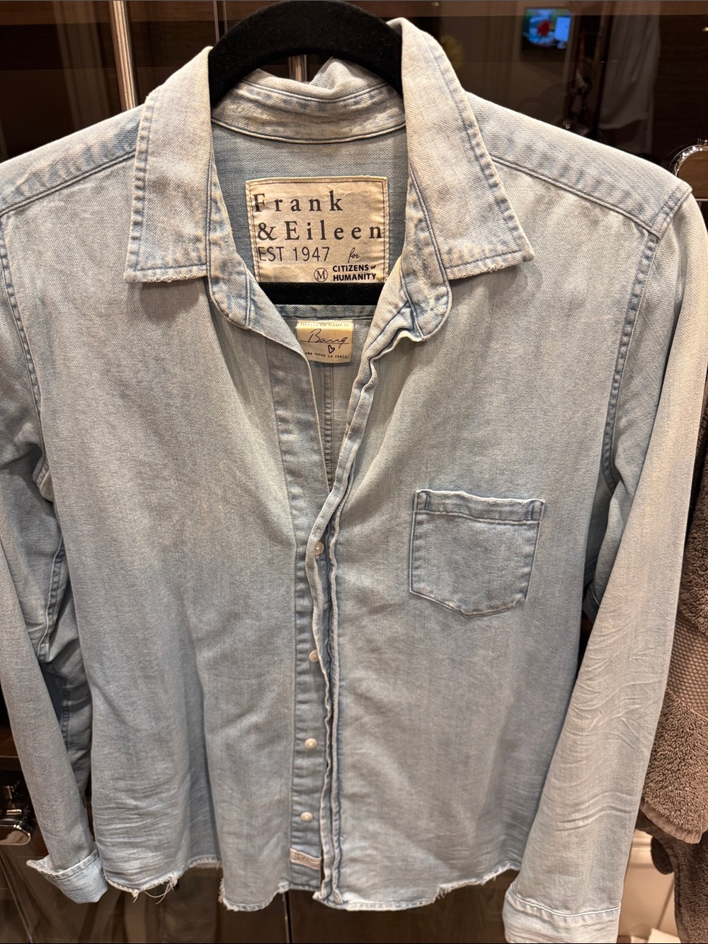 Frank & Eileen Light Wash Denim Button-Down Shirt